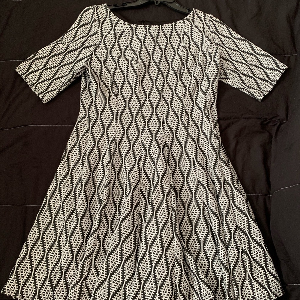 Danny and Nicole Black and White Pattern Dress